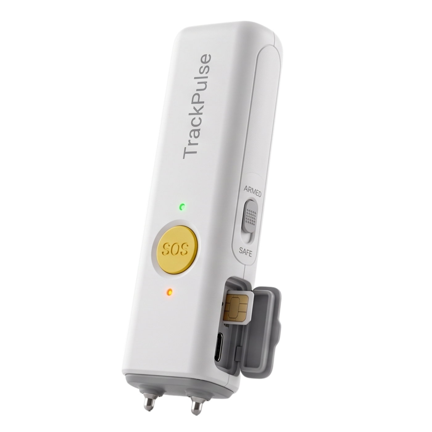 TrackPulse personal safety device with SOS button